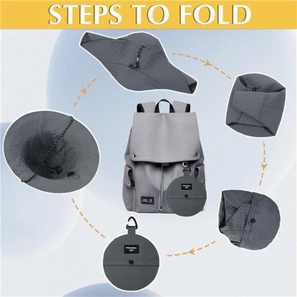 Unisex Waterproof Bucket Rain Hat Wide Brim Packable Sun Hat main image 4